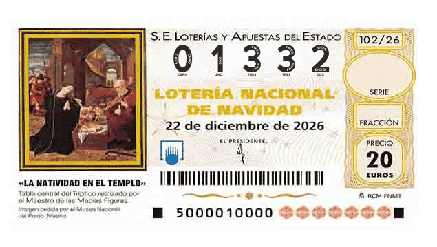 Décimo 01332 del sorteo 102-22/12/2026 Navidad