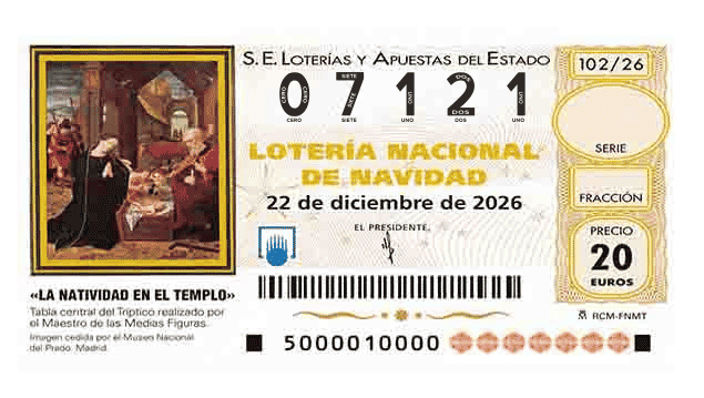 Décimo 07121 del sorteo 102-22/12/2026 Navidad