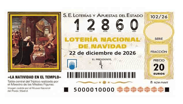 Décimo 12860 del sorteo 102-22/12/2026 Navidad