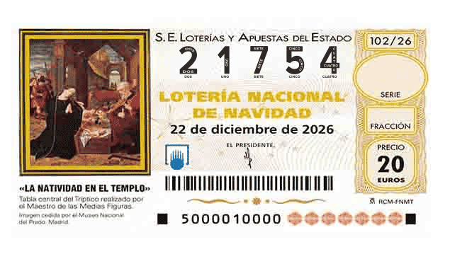Décimo 21754 del sorteo 102-22/12/2026 Navidad