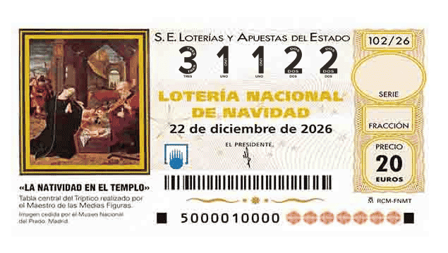 Décimo 31122 del sorteo 102-22/12/2026 Navidad