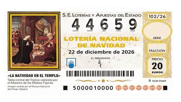 Décimo 44659 del sorteo 102-22/12/2026 Navidad