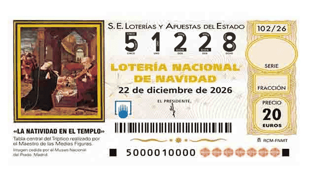 Décimo 51228 del sorteo 102-22/12/2026 Navidad