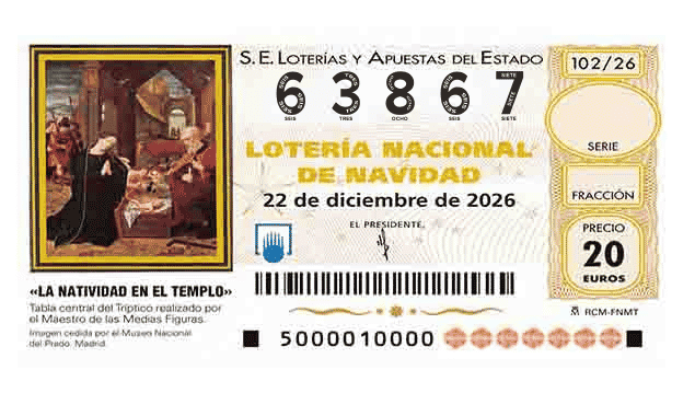 Décimo 63867 del sorteo 102-22/12/2026 Navidad