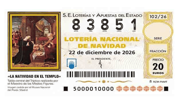 Décimo 83851 del sorteo 102-22/12/2026 Navidad