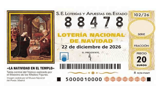 Décimo 88478 del sorteo 102-22/12/2026 Navidad