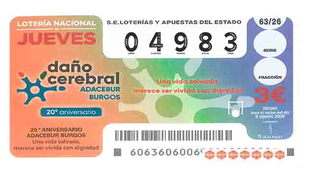 Décimo 04983 del sorteo 63-06/08/2026 Jueves