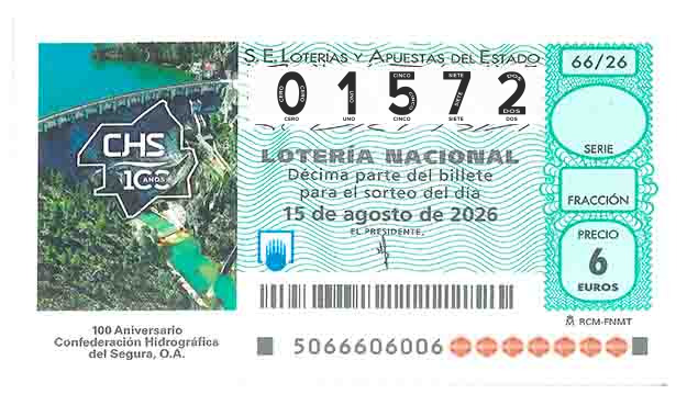 Décimo 01572 del sorteo 66-15/08/2026 Sábado