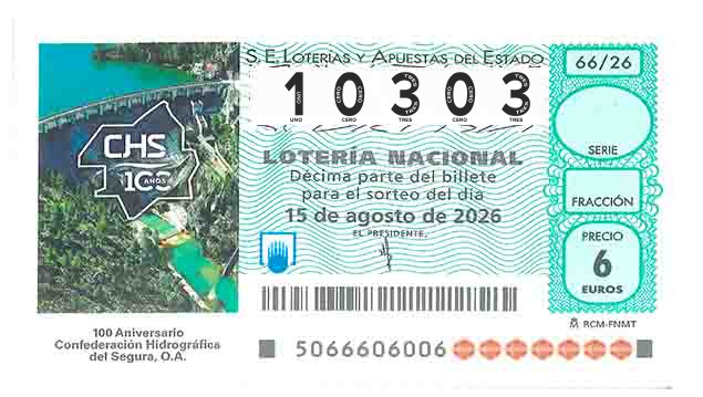 Décimo 10303 del sorteo 66-15/08/2026 Sábado