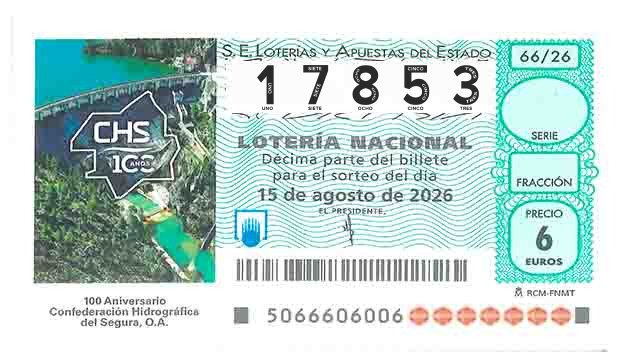 Décimo 17853 del sorteo 66-15/08/2026 Sábado