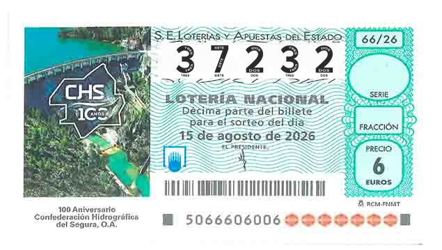 Décimo 37232 del sorteo 66-15/08/2026 Sábado