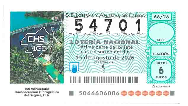 Décimo 54701 del sorteo 66-15/08/2026 Sábado