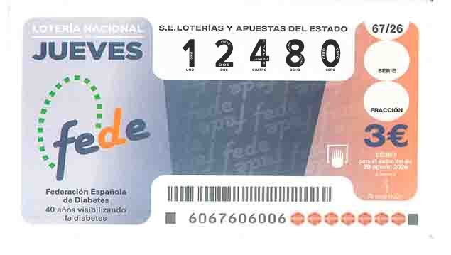 Décimo 12480 del sorteo 67-20/08/2026 Jueves