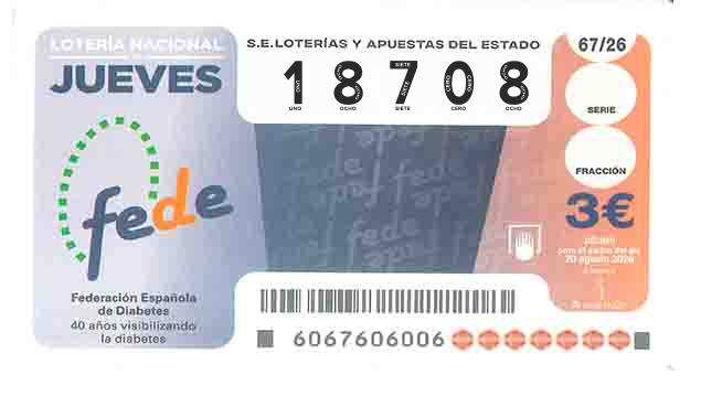 Décimo 18708 del sorteo 67-20/08/2026 Jueves