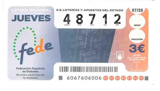 Décimo 48712 del sorteo 67-20/08/2026 Jueves