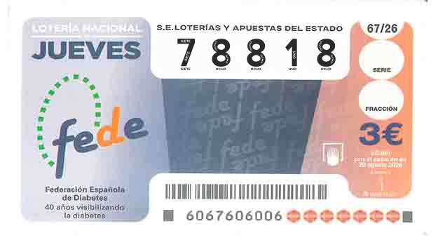 Décimo 78818 del sorteo 67-20/08/2026 Jueves