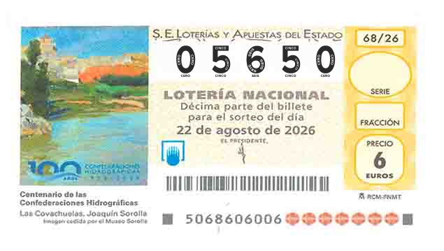 Décimo 05650 del sorteo 68-22/08/2026 Sábado
