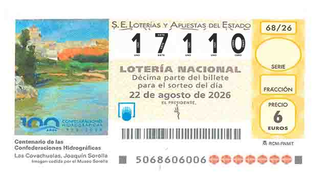 Décimo 17110 del sorteo 68-22/08/2026 Sábado