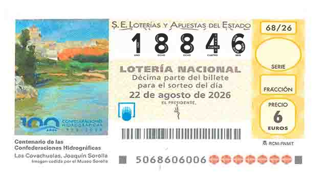 Décimo 18846 del sorteo 68-22/08/2026 Sábado