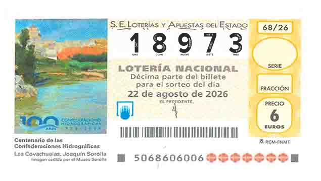 Décimo 18973 del sorteo 68-22/08/2026 Sábado