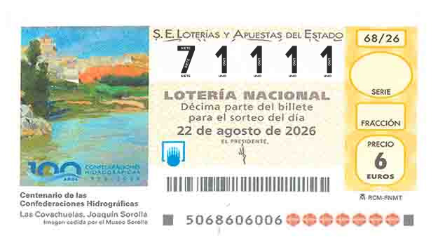 Décimo 71111 del sorteo 68-22/08/2026 Sábado