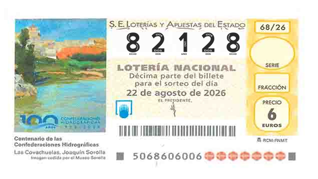 Décimo 82128 del sorteo 68-22/08/2026 Sábado