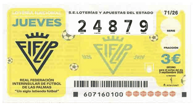Décimo 24879 del sorteo 71-03/09/2026 Jueves