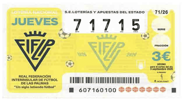 Décimo 71715 del sorteo 71-03/09/2026 Jueves