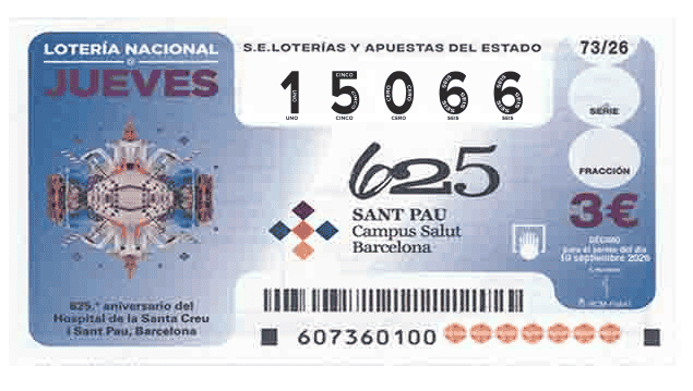 Décimo 15066 del sorteo 73-10/09/2026 Jueves