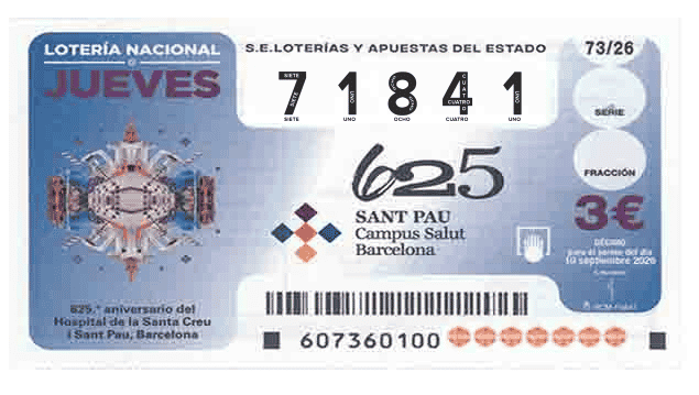 Décimo 71841 del sorteo 73-10/09/2026 Jueves