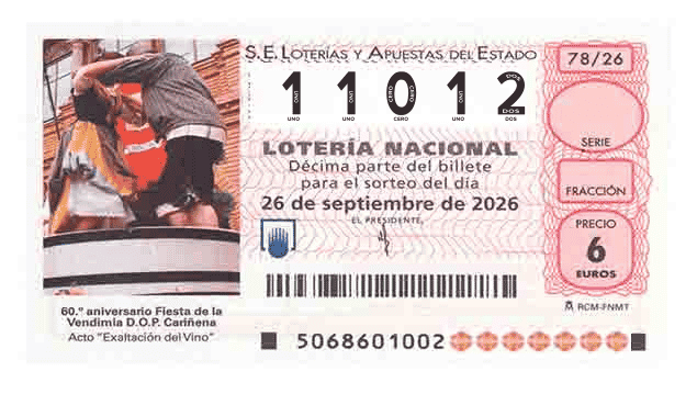 Décimo 11012 del sorteo 78-26/09/2026 Sábado