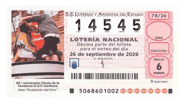 Décimo 14545 del sorteo 78-26/09/2026 Sábado