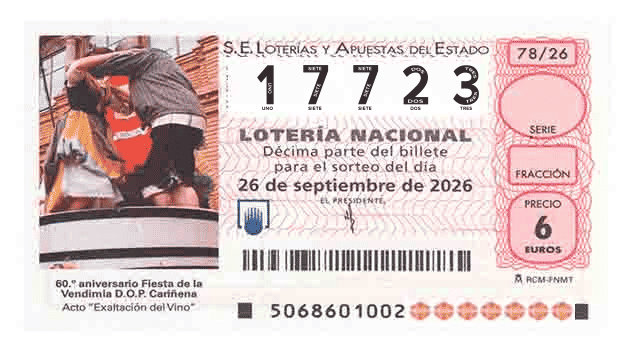 Décimo 17723 del sorteo 78-26/09/2026 Sábado
