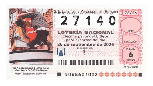 Décimo 27140 del sorteo 78-26/09/2026 Sábado