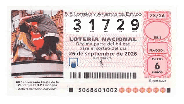 Décimo 31729 del sorteo 78-26/09/2026 Sábado
