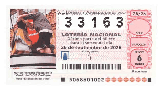 Décimo 33163 del sorteo 78-26/09/2026 Sábado