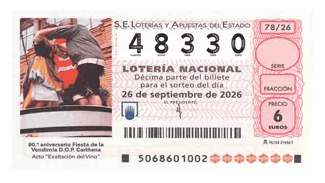 Décimo 48330 del sorteo 78-26/09/2026 Sábado