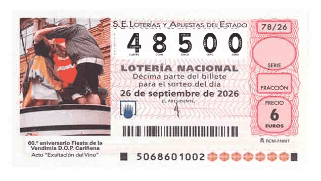 Décimo 48500 del sorteo 78-26/09/2026 Sábado