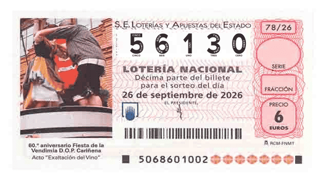 Décimo 56130 del sorteo 78-26/09/2026 Sábado