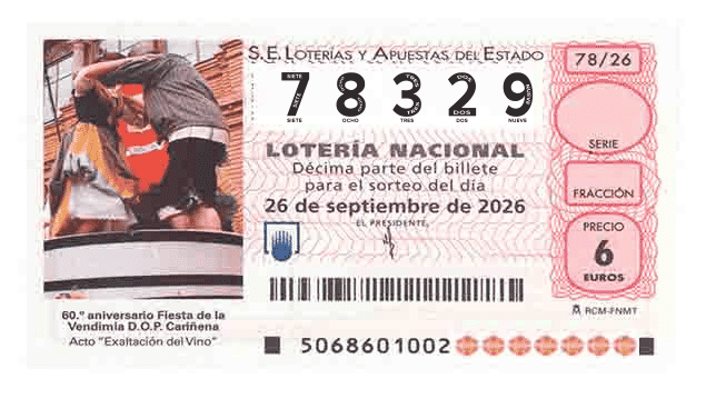 Décimo 78329 del sorteo 78-26/09/2026 Sábado