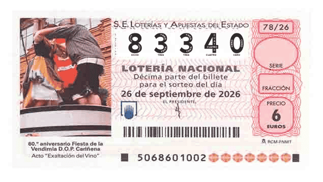 Décimo 83340 del sorteo 78-26/09/2026 Sábado