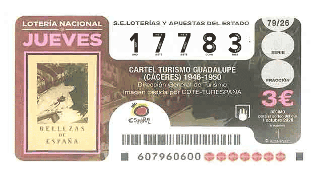 Décimo 17783 del sorteo 79-01/10/2026 Jueves