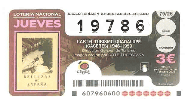 Décimo 19786 del sorteo 79-01/10/2026 Jueves