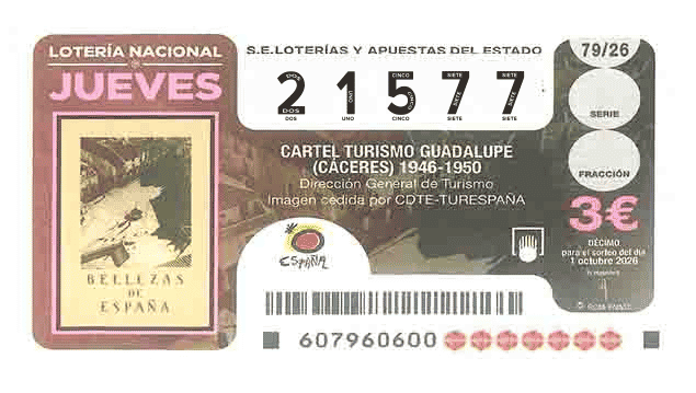Décimo 21577 del sorteo 79-01/10/2026 Jueves