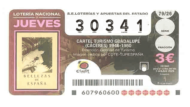Décimo 30341 del sorteo 79-01/10/2026 Jueves