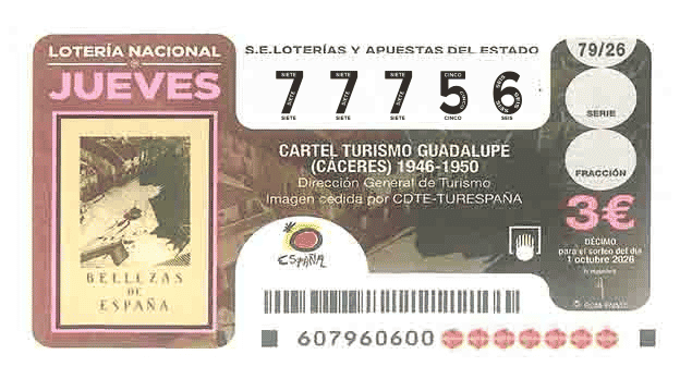 Décimo 77756 del sorteo 79-01/10/2026 Jueves