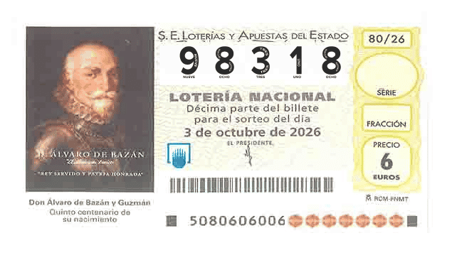 Décimo 98318 del sorteo 80-03/10/2026 Sábado