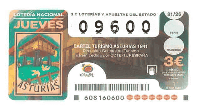 Décimo 09600 del sorteo 81-08/10/2026 Jueves