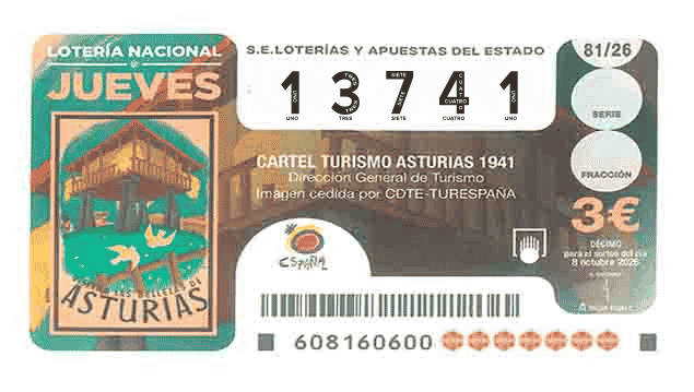 Décimo 13741 del sorteo 81-08/10/2026 Jueves