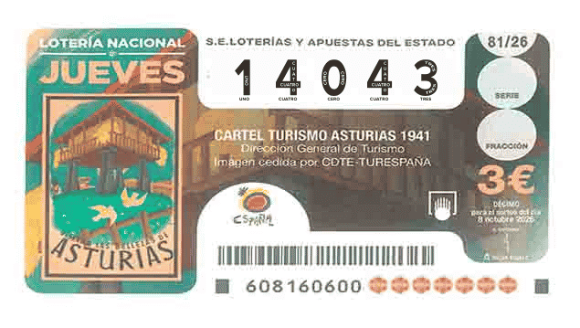 Décimo 14043 del sorteo 81-08/10/2026 Jueves